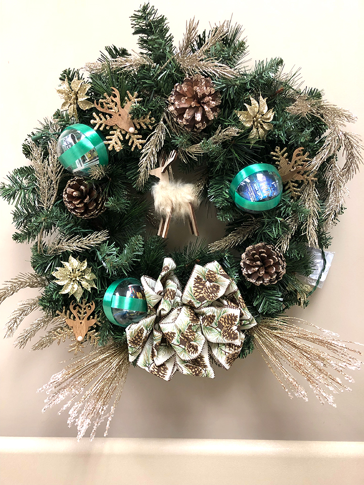 You could be a big winner with this wreath. It comes with $25 worth of scratch off tickets.